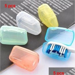 Bath Accessory Set Bath Accessory Set Portable Toothbrush Head Er Travel Hiking Cam Tooth Brush Cap Case Health Dust-Proof Germproof P Dhuet