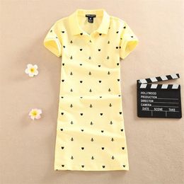 New Polo 2019 Floral Print Party Elegant Dress T Shirt Summer Mini Women Thin Interim Cotton Robe Ete Femme Tshirt Short Vestidos 2771