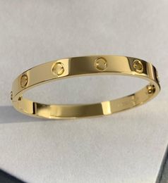 Love Series Gold Bangle Au 750 18 k Never Fade 1821 Tamanho com caixa Chave de fenda Réplica oficial de alta qualidade Marca de luxo Jewe2275095