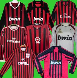 Long sleeve MILANS Retro soccer jerseys 2006 2007 2009 2010 2011 2012 2013 2014 full vintage football shirt 04 05 06 07 classic Maglia da calcio MALDINI PIRLO SEEDORF 98