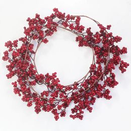 Decorative Flowers 180CM Christmas Garland Artificial Berry Plants Vine Green Red Garden Decoration Home Accessories Props