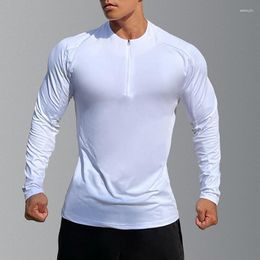 Men's T Shirts Long Sleeved T-Shirt Spring Autumn Sports Fitness Track And Field Wear Cycling Quick Dry Breathable Round Neck Tight