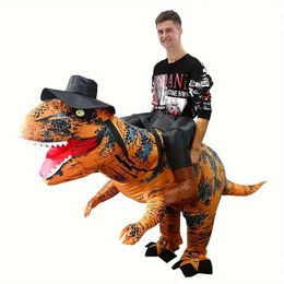 1pc, T-Rex Dinosaur Design Inflatable Riding Clothes, Adult Halloween Funny Party Decors, Cosplay Costume Props