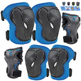 Elbow Knee Pads 6 In 1 Kids/Youth Protective Gear Set Knee Pads Elbow Pads Wrist Guard Protector Skateboarding Scooter Roller Skating Cycling 231012