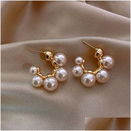Elegant Celebrity Metal Pearl Earrings For Woman Fashion Jewellery New Luxury Wedding Party Girls Unusual Dhgarden Otgg3