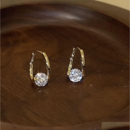 2021 Simple Single Zirconia Earrings For Women Girls Korean Style Delicate Chic Jewelry Earing Dhgarden Otmzn