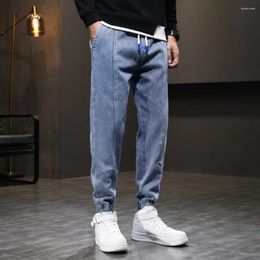 Men's Jeans Autumn Loose-fitting Harem Denim Pants Plus Fat Size Trendy Casual Straight Nine Points Streetwear Grey