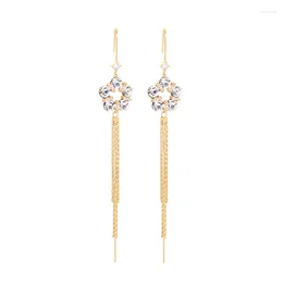 Dangle Earrings Cute Romantic White/Pink/Purple Colour Brass Shiny Zircon Drop Earring For Women Fashion Jewellery Charming Date Gift