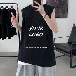 Men's Tank Tops Your Design Custom T Shirt Cotton Logo/Picture DIY Sleeveless TShirt Casual Men Women Short Sleeve Streetwear