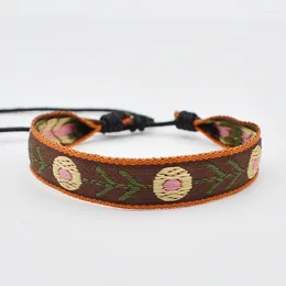 Charm Bracelets Hand Braided For Women Pattern Boho Jewelry Friendship Rope Bracelet Vintage Weave Textile Bangles
