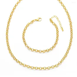 Pendant Necklaces Simple Gold Plated Hoops O Chain For Women Copper Choker Short Jewellery Making Accessories Nkeb671