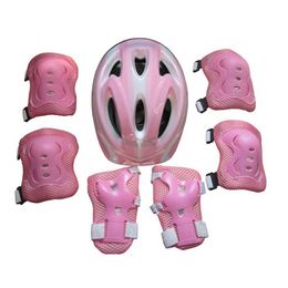 Elbow Knee Pads 7pcs Boys Girls Protective Gear Set Practical Skate Cycling Wrist Guards Safety Helmet Elbow Knee Pads Shockproof Skateboarding 231012