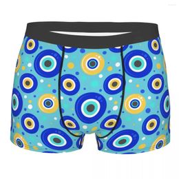 Underpants Evil Eye Magic Men's Underwear Bohemian Beauty Eyelash Boxer Shorts Panties Sexy Mid Waist For Homme