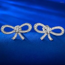 Stud Earrings Shop 925 Sterling Silver Lab Sapphire Gemstone Fine Bowknot Ear Studs For Women Wedding Jewellery