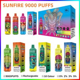 Authentic Sunfire 8000 9000 Puffs Disposable Pod E Cigarette with 18ml Pod 600mAh Type-C Rechargeable Battery Design Disposable Ecig 7K Puff Manufacturer Supply