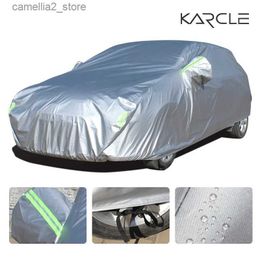 Car Covers Universal Car Covers Size Rain Frost Snow Dust Waterproof Auto Cover Exterior Car Protector Covers for Hatchback Sedan SUV Q231012