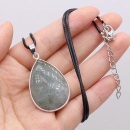 Pendant Necklaces Natural Fashion Teardrop Shaped Glitter Stone Silver Plated Fine Look For Jewellery Making DIY Necklace Bracelets Bracelet