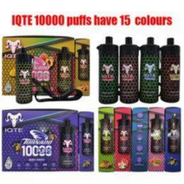 2023 원본 100% IQTE 100000 퍼프 E 담배 2% 850mAh 사전 채워진 장치 일회용 vape 승인 10 색상