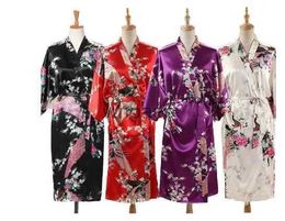 Women's Sleepwear Woman Loose Style Pajamas Home Sleep Wear Lace Up Peacock Print V-neck Night Gown Japanese Kimono Yukata Bathing Robe YQ231012