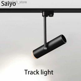 Ceiling Lights Saiyo Led Track Light Aluminum Spot Lights Rail 7W 12W Adjustable COB Surface Mounted Ceiling For Kitchen Store Indoor Lighting Q231012