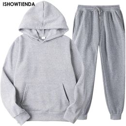 Men's Tracksuits 2 Piece Tracksuit Set Men Sportswear Long Sleeve Hoodie Sweaterpant Running Jogger Fitness Outfits Workout Casual Set Sweatsuit 231011