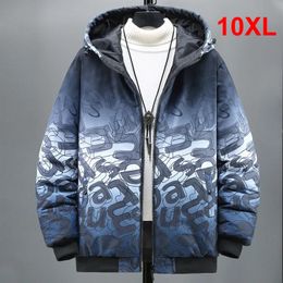 Men's Down Parkas Winter Thick Jacket Men Fashion Warm Two Sides Jackets Hooded Coats Casual Graffiti Outdoor Outerwear Male Plus Size 10XL 231011