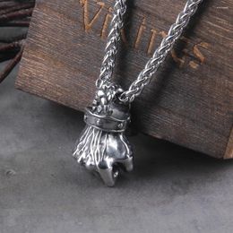 Pendant Necklaces Stainless Steel Gothic Pendants Fist Necklace Cool Street Style For Men Collar Hombre Neck Chains Punk Jewelry Gift