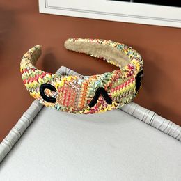 New Knit Headband Embroidery Wide Edge High Head Headbands Designer Jewellery Hair Clip