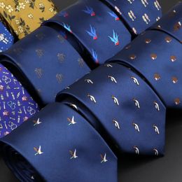 Bow Ties Fashion For Men Polyester Narrow Tie Skinny Cravat Neckties Party Casual Printed Neck Wear