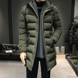 Men's Down Parkas High Quality Male Green Warm Parkas Men's Long Down Jackets Winter Coats Chaquetas Hooded Casual Winter Parkas Coats Size 4XL 231011