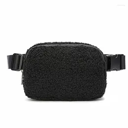 Waist Bags Fashion Women Sherpa Cute Belt Sport Bag For Girls Berber Fleece Fanny Pack Purse Chest Crossbody