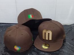 Fashion Mexico Fitted Letter M Hip Hop Size Hats Baseball Caps Adult Flat Peak for Men Women Full Closed H9-10.12