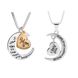 Pendant Necklaces Heart Jewellery Necklace Party Favour I Love You To The Moon And Back Mom Pendants Mother Day Gift Jewellery Necklaces Pe Dhtfe