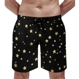 Men's Shorts Gold Star Board Stars Pattern Casual Beach Short Pants Men Design Running Comfortable Trunks Gift