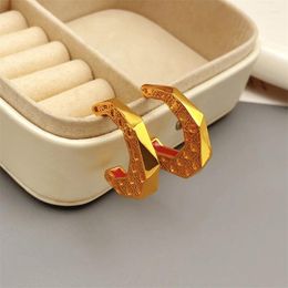 Stud Earrings European And American Retro Irregular C Word Shape Stereoscopic Metal Enamel Glaze For Women Elegant