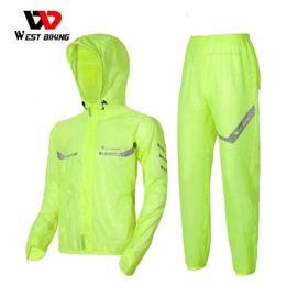 Cycling Jackets WEST BIKING Cycling Raincoat Waterproof Breathable Cycling Jacket Reflective Clothing Men Sports MTB Bike Raincoat Ciclismo 231012