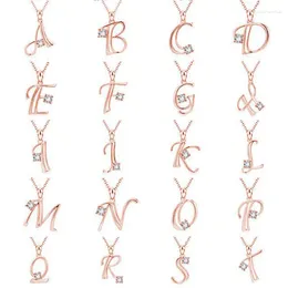 Chains Fashion 26 Letter Necklaces For Women Men Rose Gold Colour Choker Initial Pendant Necklace Alphabet Chain Jewellery Party Gift