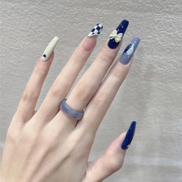 False Nails 24p Artificial Acrylic Coffin Nail Full Coverage Waterproof Art Fake Seamless Removable Press On Tips Set