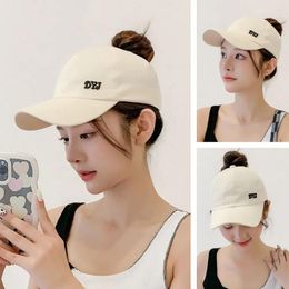 Ball Caps Adjustable Sunshade Baseball Hat Empty Cap Cotton Female Horsetail Visors Sun Hollow