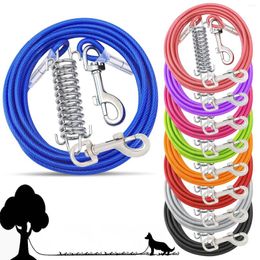 Dog Collars Tie Out Cable Runner For Yard Steel Wire With Durable Superior Clips Sliver Chains
