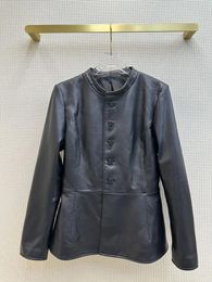 Women's Jackets Early Autumn Stand Collar Leather Coat Using Imported Lambskin Very High-grade Temperament