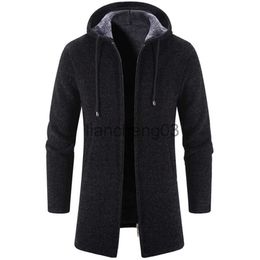 Men's Trench Coats Men's Jacket 2023 NEW Solid Colour Autumn and Winter Cashmere Men's Cardigan Chenille Outer Sweater Coat Windbreaker J231012