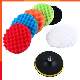 Buffing Pad Set Thread 4/7/6/5inch Auto Car Repair Polishing pad Kit for Car Polisher+Drill Adaptor Power Tools accessories