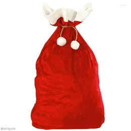 Decorazioni natalizie 70x50 cm Sacchetti regalo rossi di Babbo Natale Grandi regali di velluto dorato di alta qualità Super morbidi caramelle anno