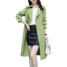 Women's Trench Coats Ladies Windbreaker Mid-length Coat Spring Autumn Korean Casual English Wind Overcoat Female Lining 3XLC