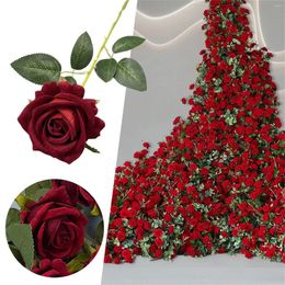 Decorative Flowers Velvet Rose Single Handle Valentine's Day Floral Decoration Table Arrangement Flower Wedding Stand