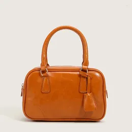 Evening Bags 2023 Small Square Bag Women's Oil Wax Leather Fashion Large Capacity Handbag Retro Simple Versatile Crossbody