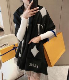 With Pocket Warm Designer Cashmere Silk Scarf Silken Scarves Fashion Luxury Shawl Long Neck Winter Wool Scarfs Women Scarve Print 4332233