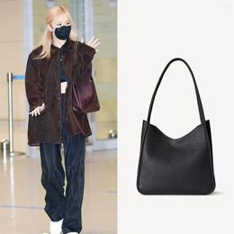 Evening Bags Rose Park Chae-Young Star With The R0w Armpit Bag Cowhide Niche Senior Sense Of Commuting Tote Shoulder Female