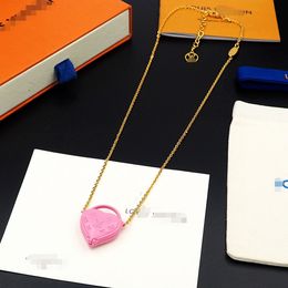 New Pink Love Bag Necklace designer